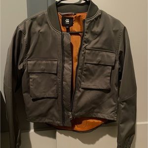 Raw cropped military jacket.